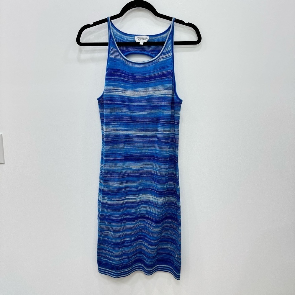 & Other Stories Atelier Rib Midi Sweater Dress size euro Medium blue white - Picture 3 of 7